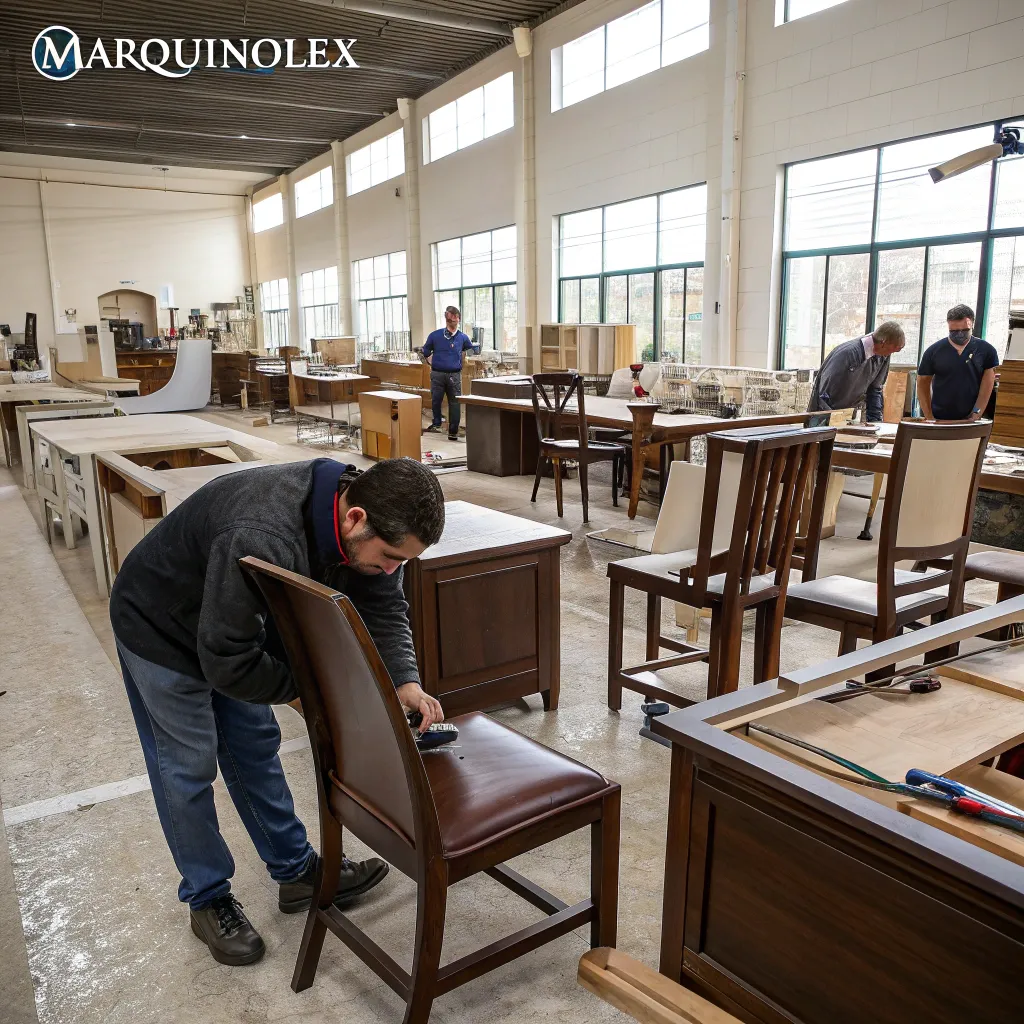 The workshop of MARQUINOLEX where office furniture is carefully crafted
